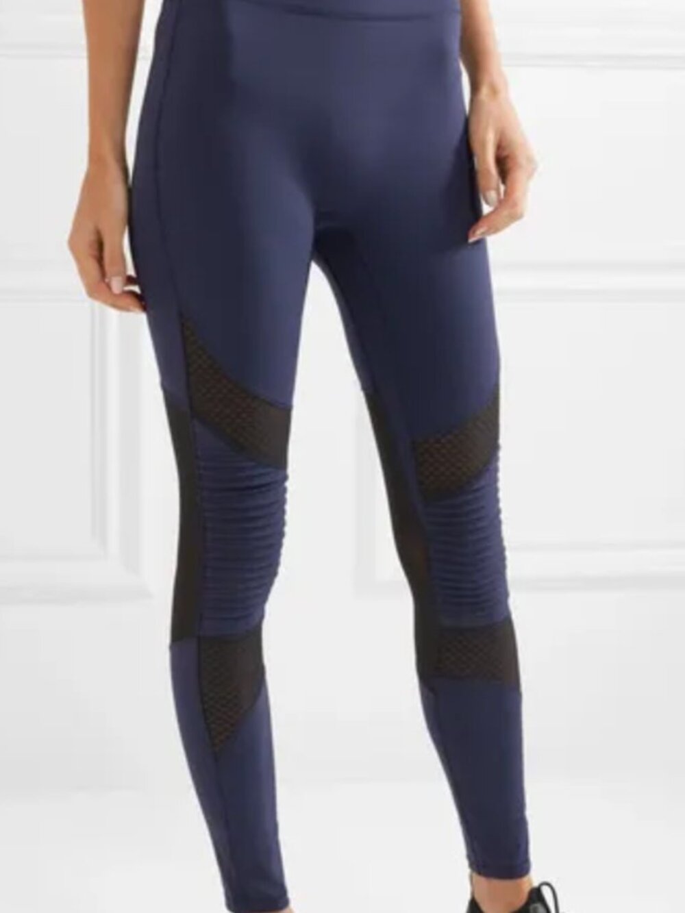 All Access Navy Leggings with Mesh & Ribbed Panels - Large